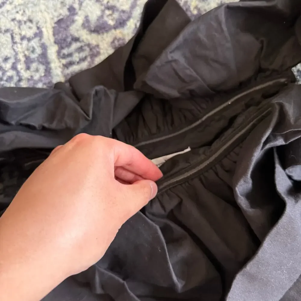 Seven Wonders Cotton Strapless Black Cocktail Dress Ruffled Top Preppy Summer - Picture 9 of 9